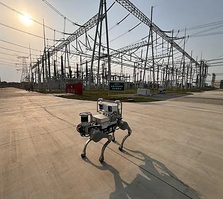 Quadruped inspection robot in a substation — the task defines the system, not the brand